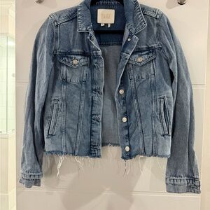 PAIGE Distressed Blue Jean Jacket